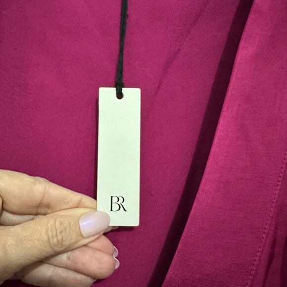 Banana Republic wrap, tunic blouse plus size 2X satin fuchsia pink - Picture 5 of 9
